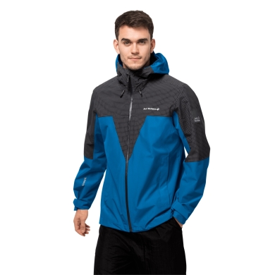 Jack Wolfskin Wanderjacke DNA Rhapsody mit Systemreissverschluss - wasserdicht, winddicht, PFC-frei - blau Herren